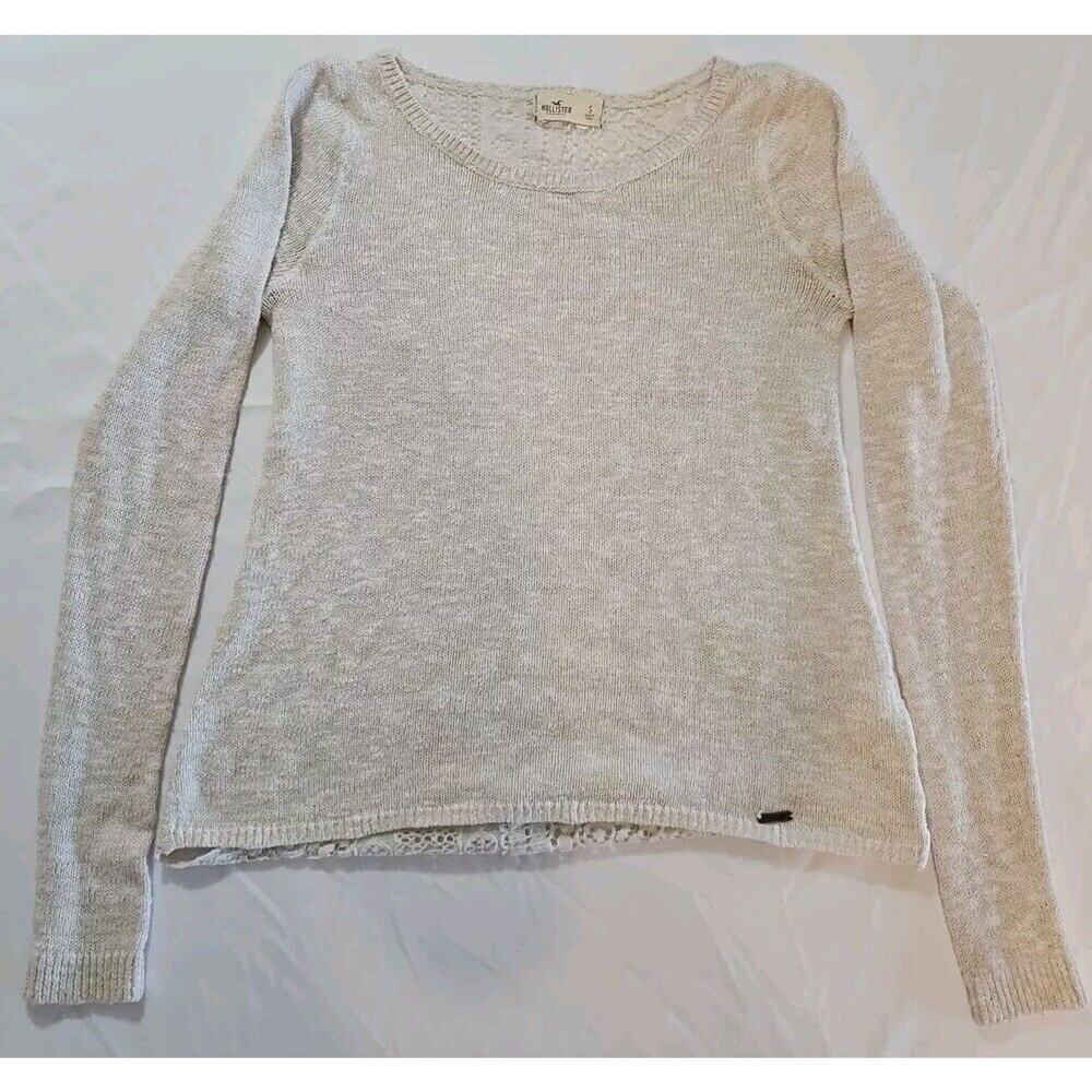 Hollister Lace Back Ivory Sweater Women‎ Small